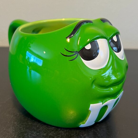 Vintage 1997 Mars M&M's .Green Anthropomorphic Spokescandy Character 3-D Mug - Picture 2 of 11